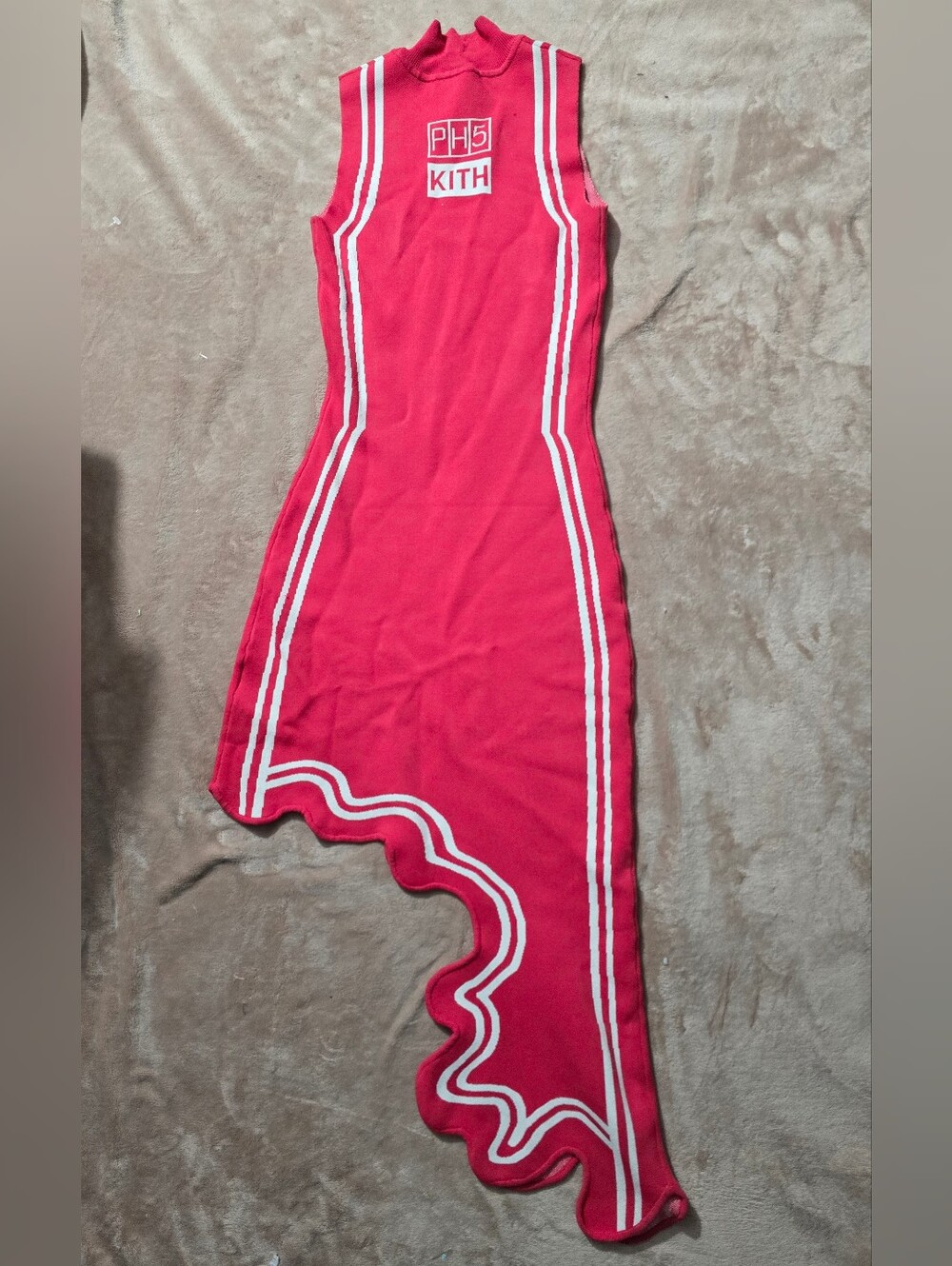 Kith women X PH5 DRESS Asymmetrical Dress  distinctive wavy hem Size XS